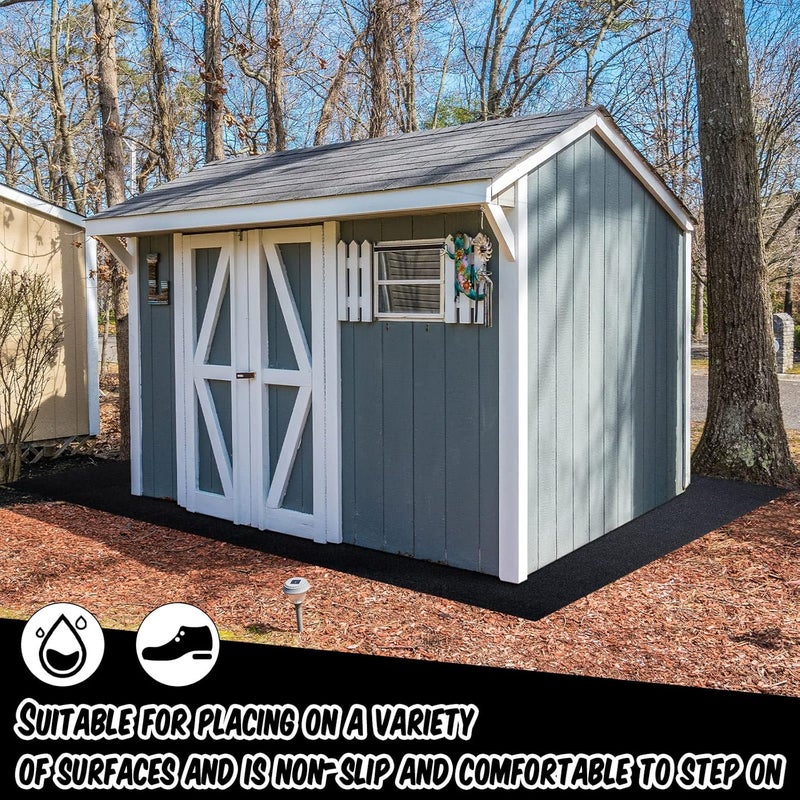 Haull Outdoor Storage Shed Floor Moat Waterproof Outdoor Carport Mat Thickened Soft Patio Furniture Pad Washable with Non Slip Backing, Storage Shed Not Included(4 x 3 ft) - Image 5